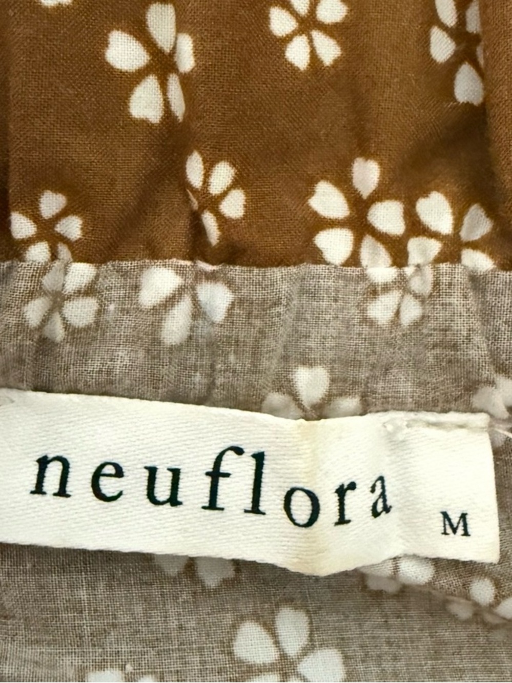 Neuflora Windham Smocked Brown Midi Dress in Fall Floral Medium Boho Prairie - Picture 8 of 9